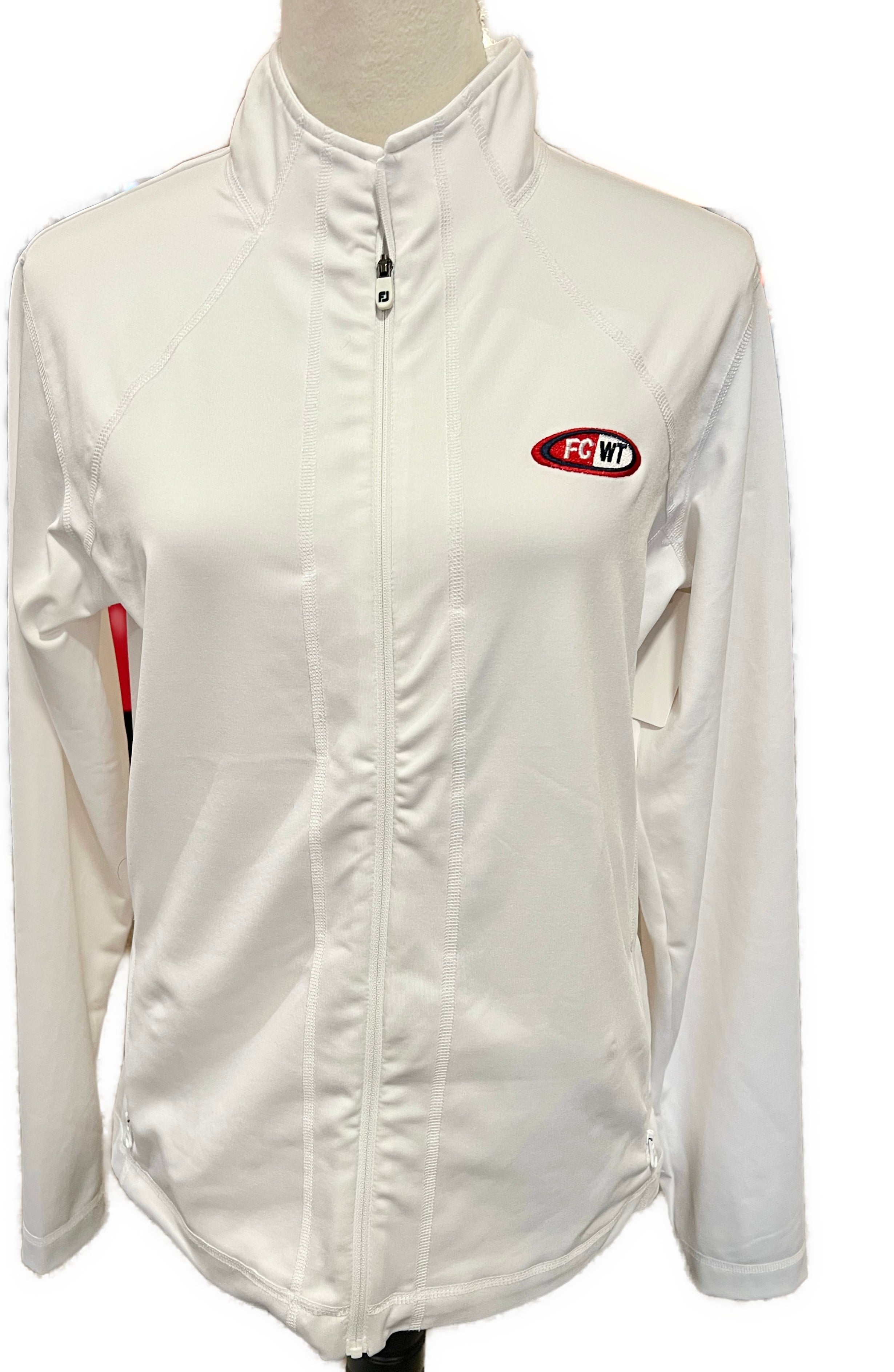 Footjoy Women's White Full-Zip Mid-weight Jacket w/Logo Size M. MSP$95