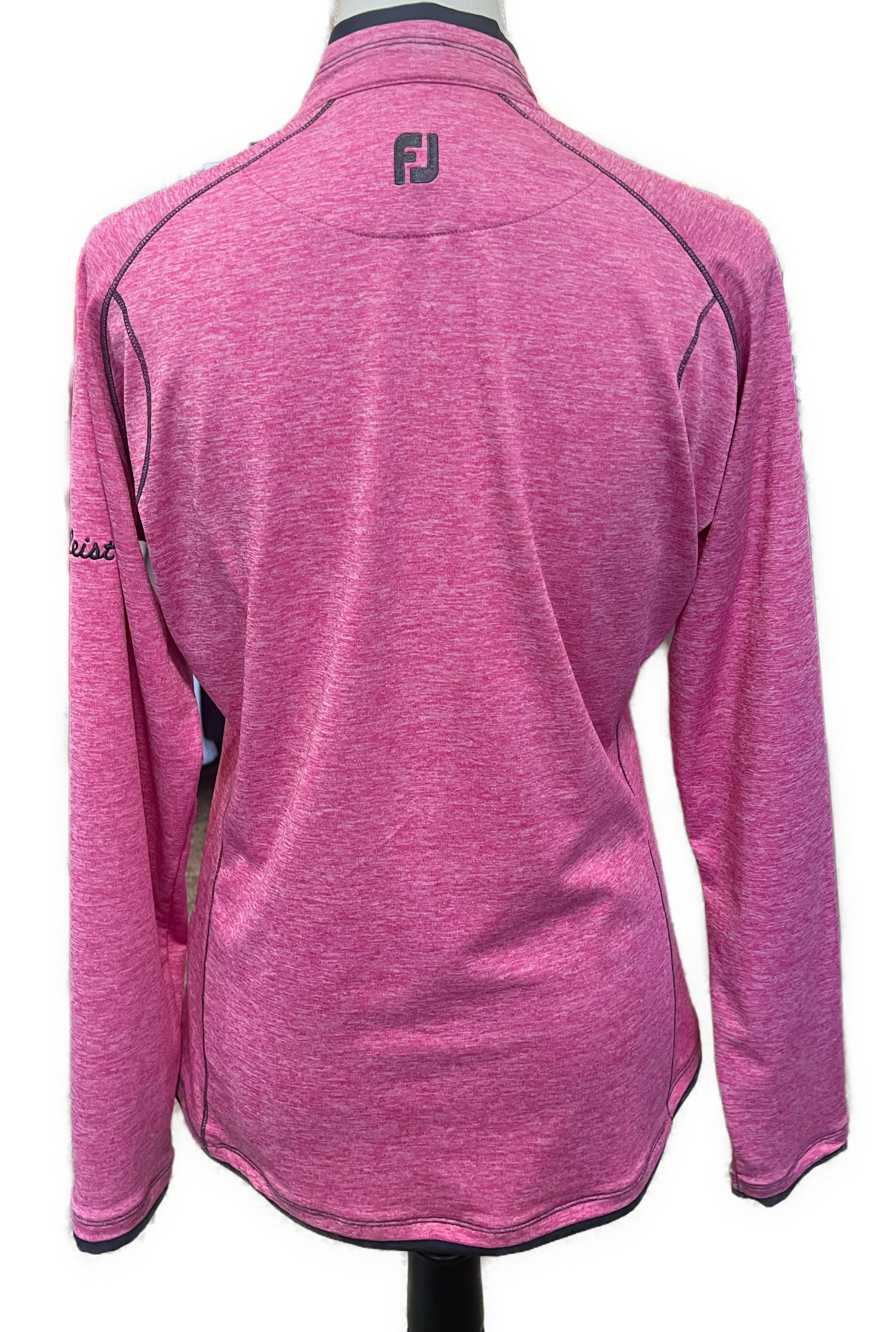 Footjoy Women's Hot Pink Heather Half Zip Golf Pullover Size M MSP$95