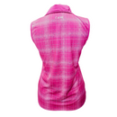 Nivo Sport Magenta & White Plaid Sleeveless Women's Golf Polo w/ Blue Accents Size S-2