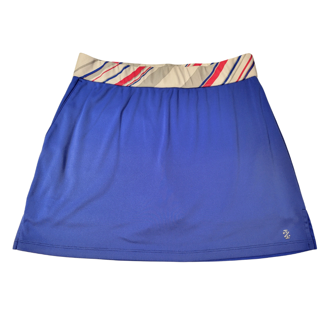 Izod Golf Blue Women's Golf Skort w/ Diagonal Striped Waistband Size S