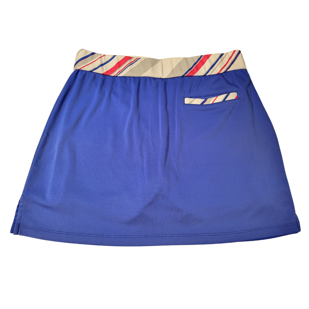 Izod Golf Blue Women's Golf Skort w/ Diagonal Striped Waistband Size S