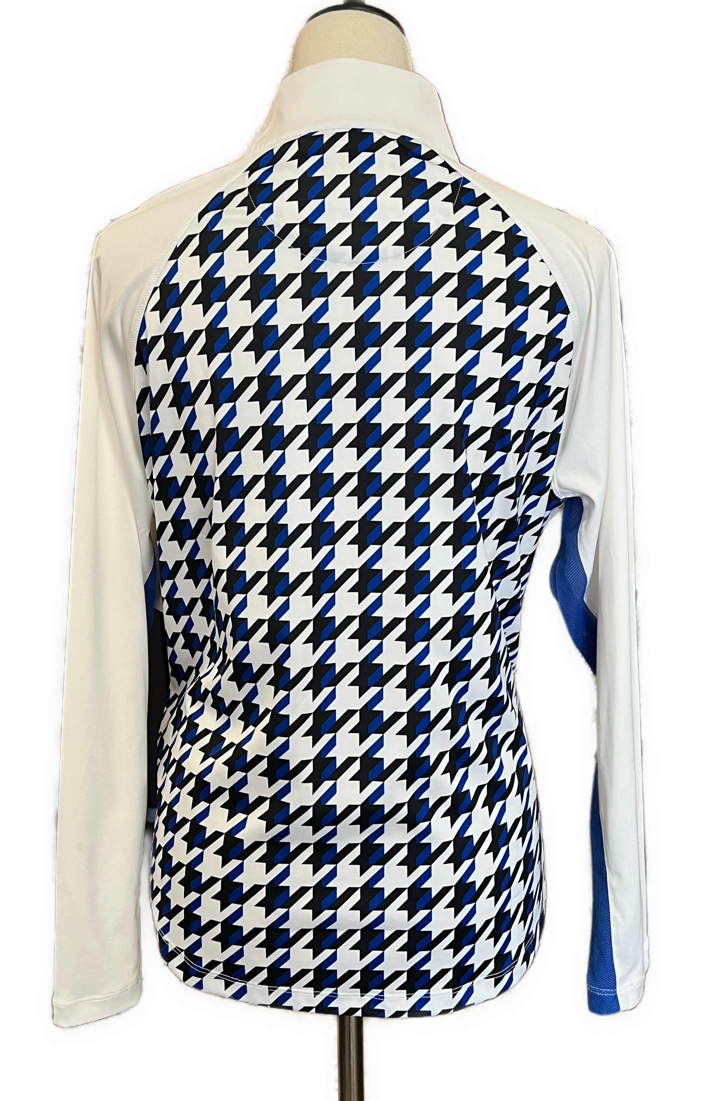 Greg Norman Women's White, Royal & Black Print Pullover Size L MSP$89