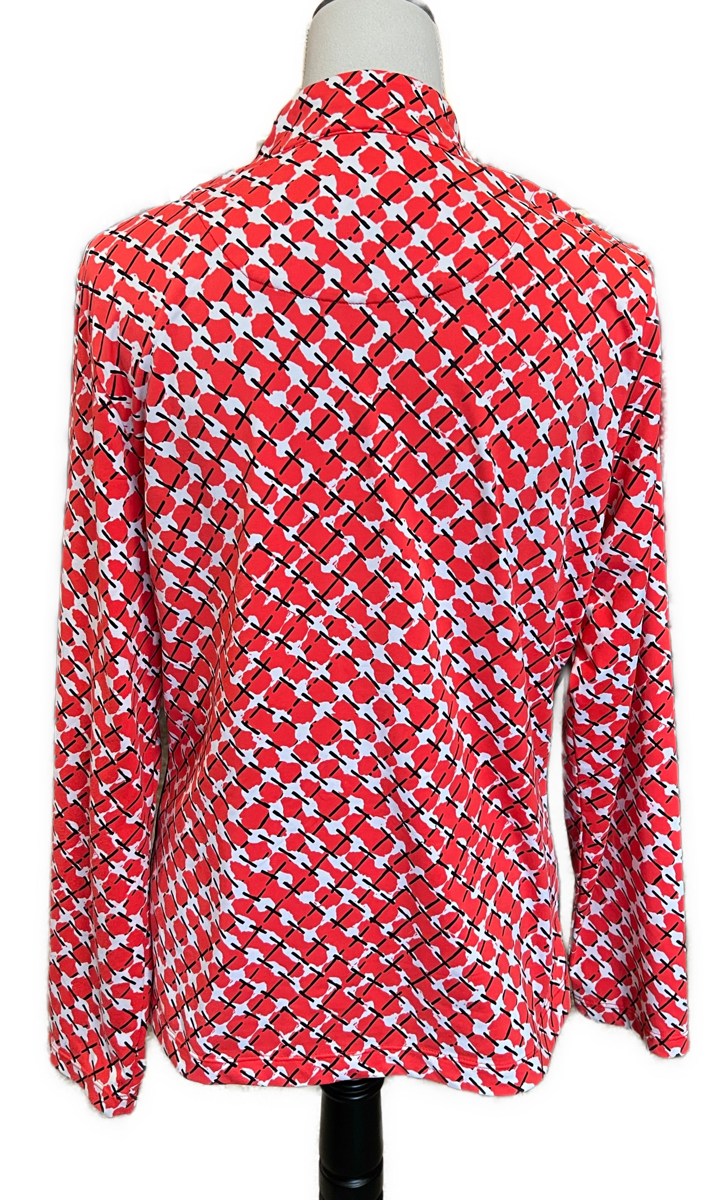 Tail White Label Red, White & Black Print Pullover Size L - 0