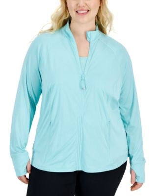 New Ideology Plus Size Full-Zip Long Sleeve Jacket