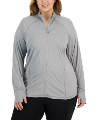 New Ideology Plus Size Full-Zip Long Sleeve Jacket - 0