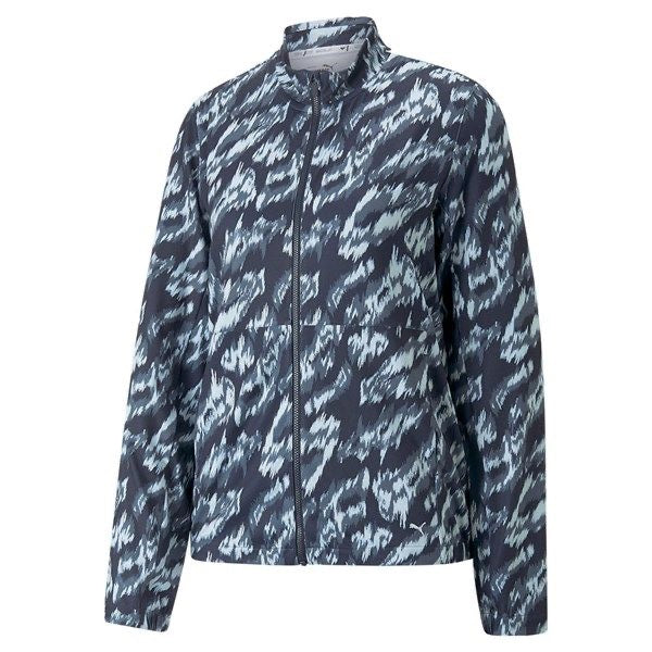 New Women's Puma Cloudspun Navy Animal Print Jacket Size S MSP$80