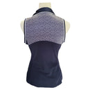 PGA Tour Navy & White Squared Woven Sleeveless Women's Golf Top Size S-2