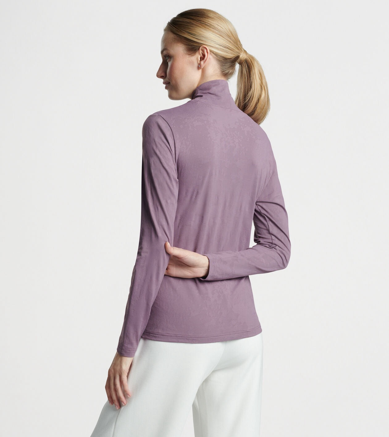 New Peter Millar Women's Mauve Stratus Baselayer Turtleneck MSP$125 - 0