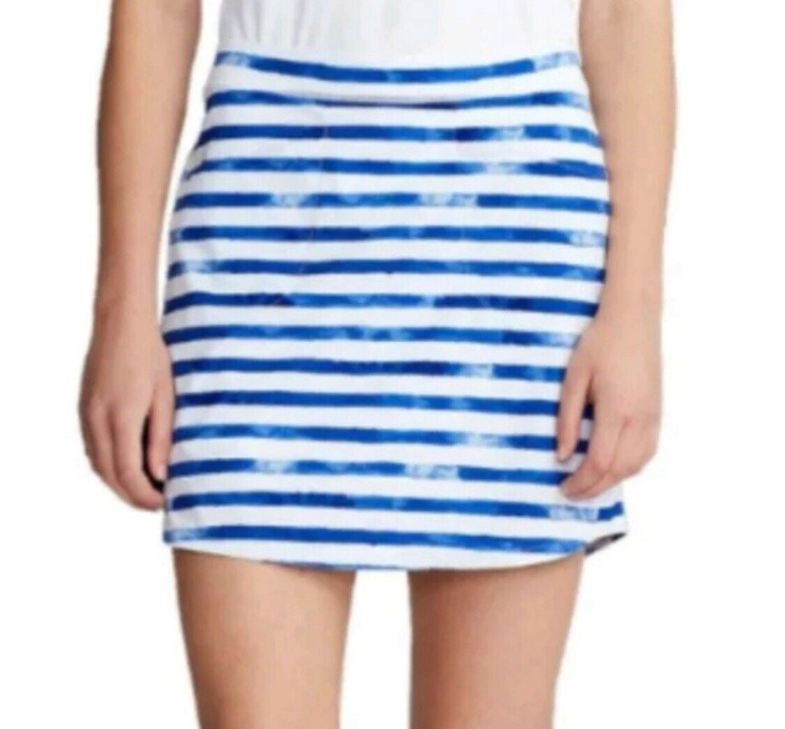 Ralph Lauren RLX WHite & Blue Striped Golf Skort Size M. MSP$148