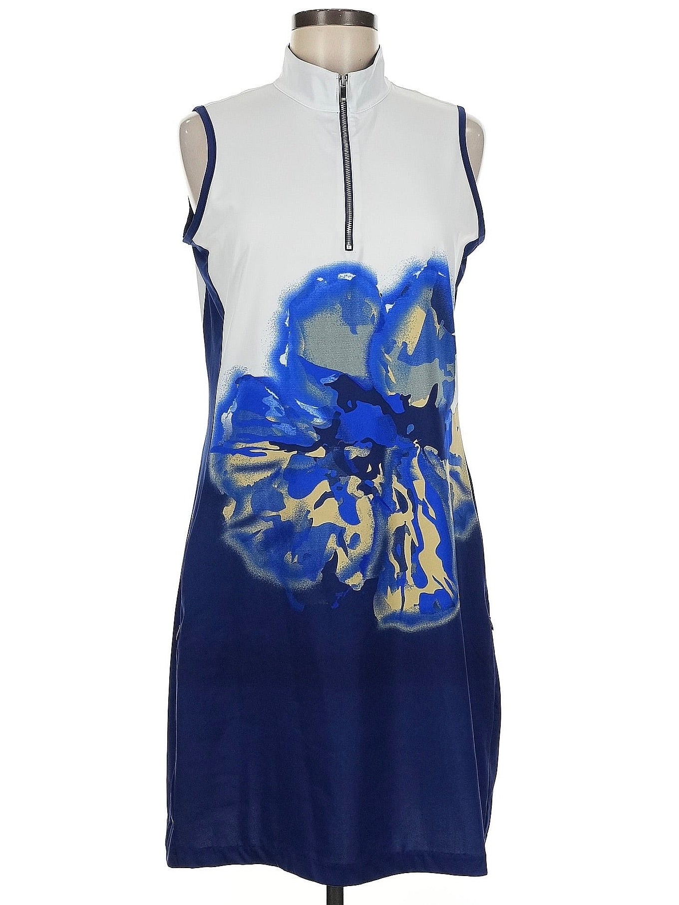 Tail Activewear Navy & White Floral Sleeveless Golf Dress Size M. MSP$110