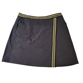Greg Norman Black Faux Wrap Golf skort w/ Yellow Accents Size L MSP$89
