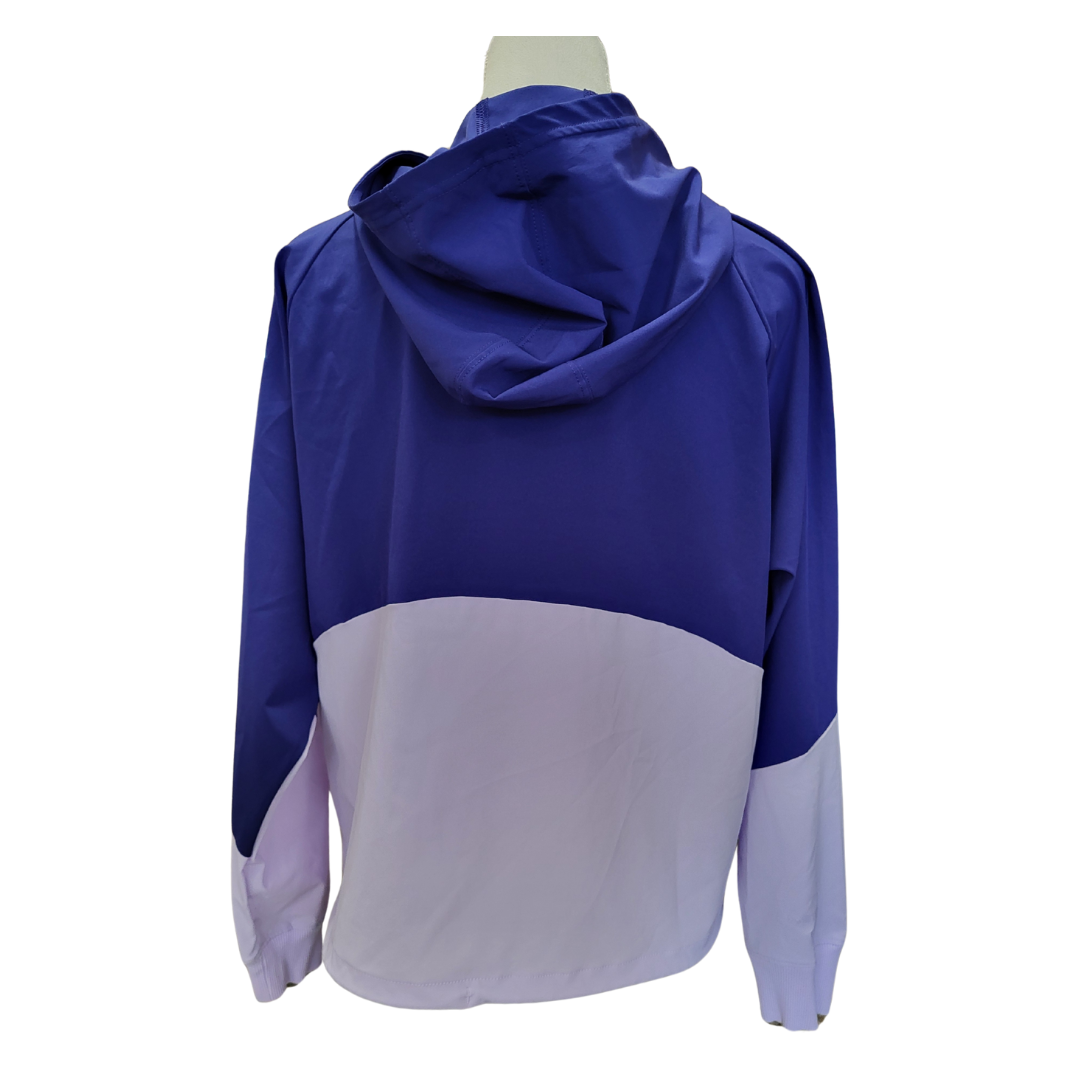 Women's Under Armour Misty Purple Rival Full-Zip Hooded Woven Cropped Jacket Size M MSP$65