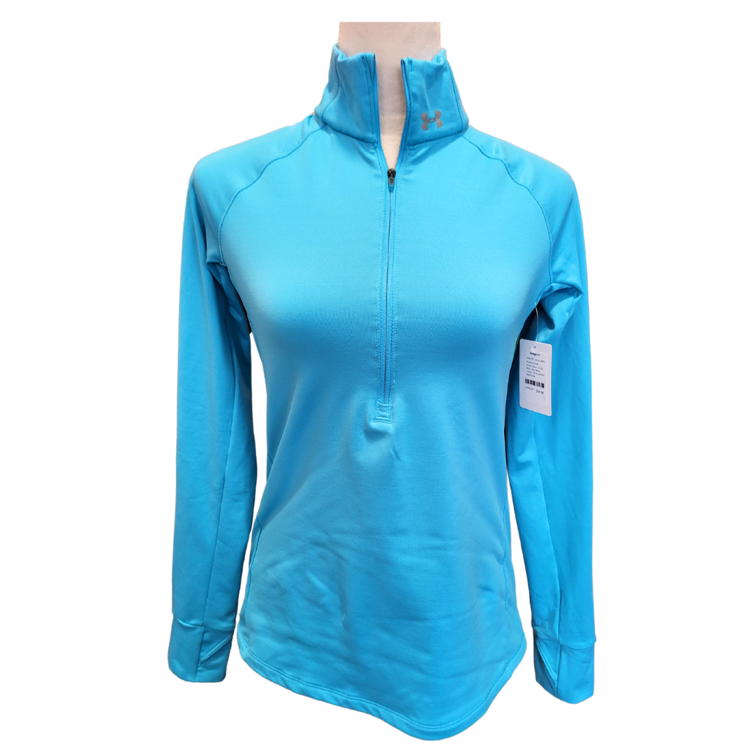 Women's Under Armour Aqua 1/2 Zip Mock Long Sleeve Pullover Size S MSP$65