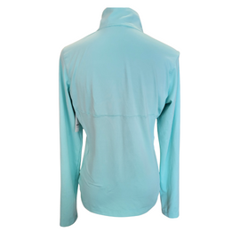 Women's Nike Golf Aqua 1/4Zip Mock Neck Long Sleeve Pullover Size M MSP$75 - 0