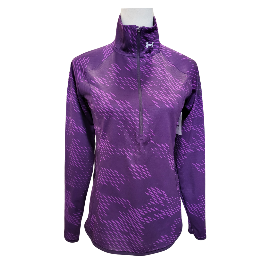 Women's Under Armour Run Purple 1/2 Zip Mock Neck Long Sleeve Pullover Size M MSP$65