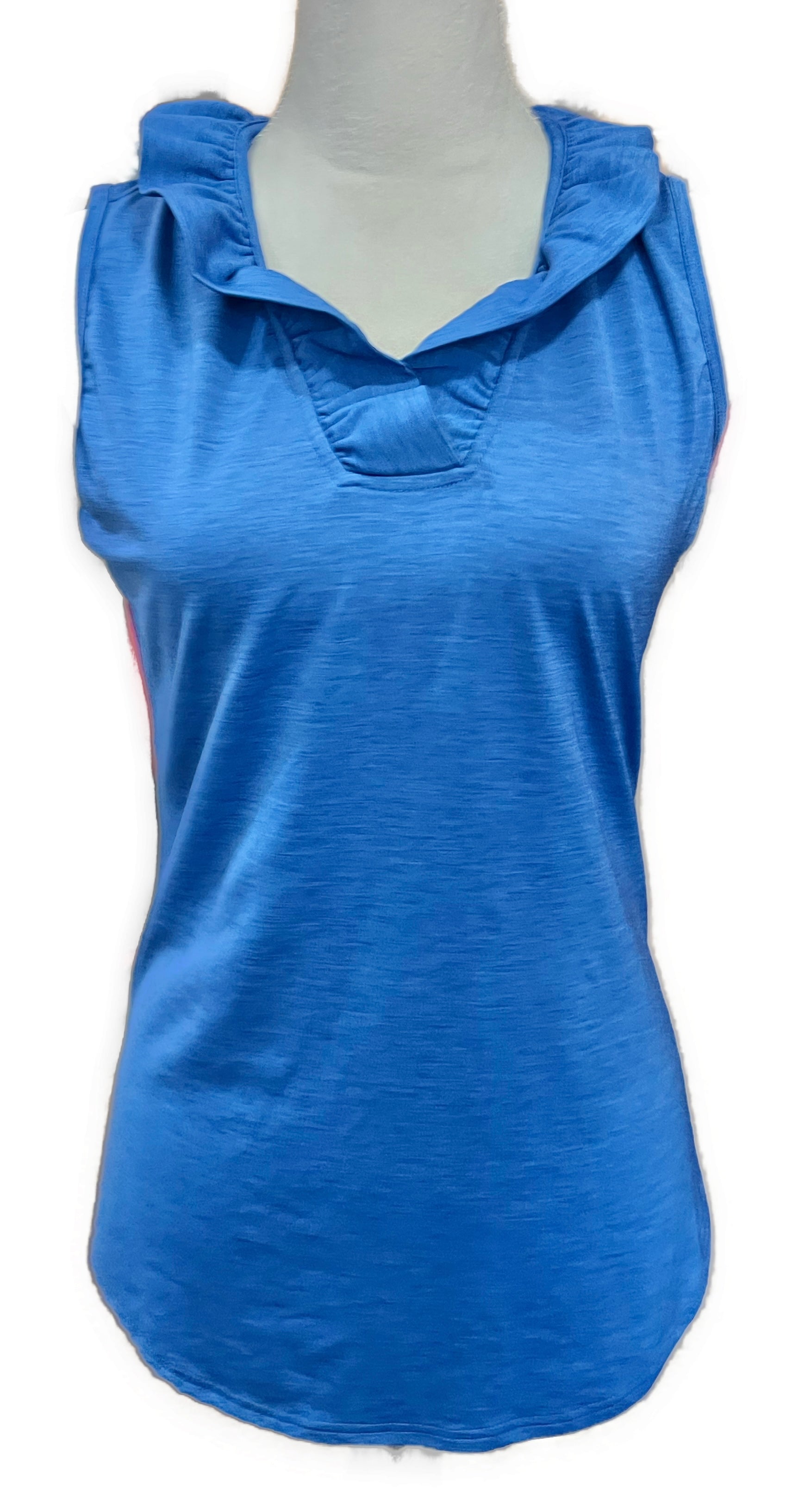 Jofit Blue Heather Ruffled Sleeveless Golf Top Size M