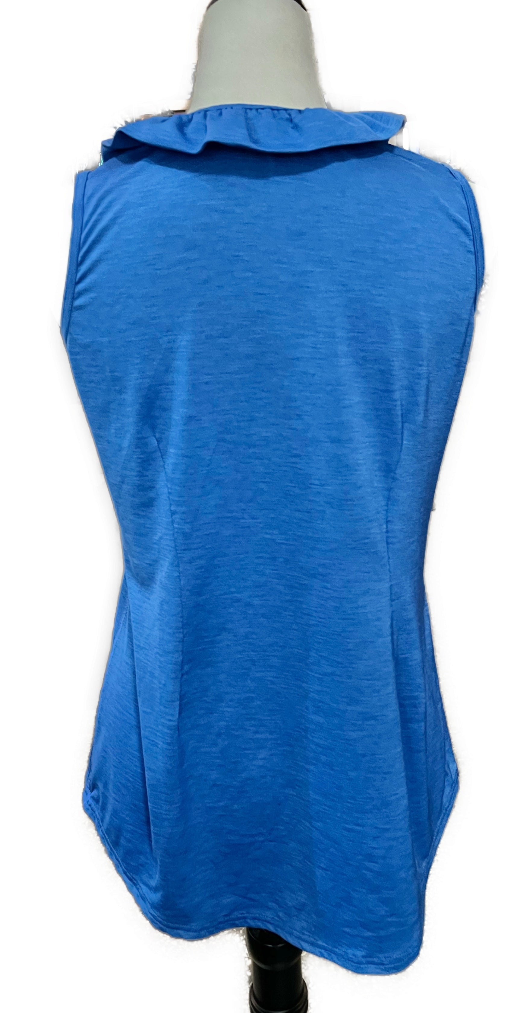 Jofit Blue Heather Ruffled Sleeveless Golf Top Size M - 0