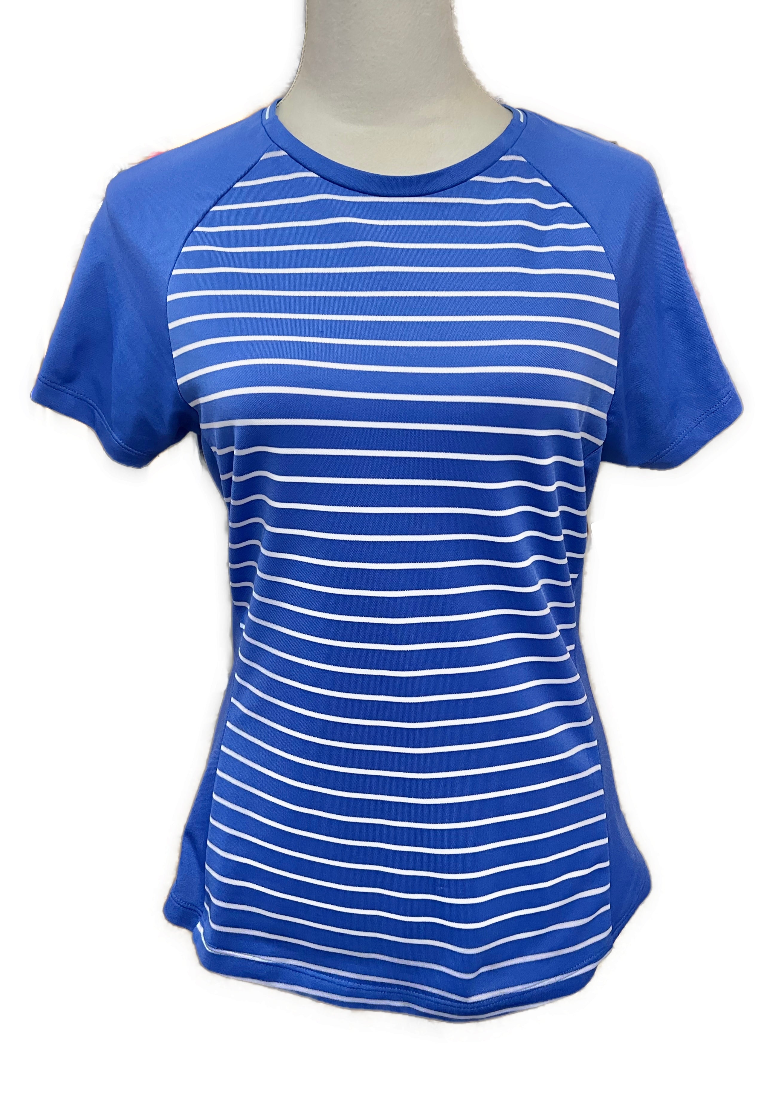 Footjoy Women's Blue Striped Short Sleeve Top Size S