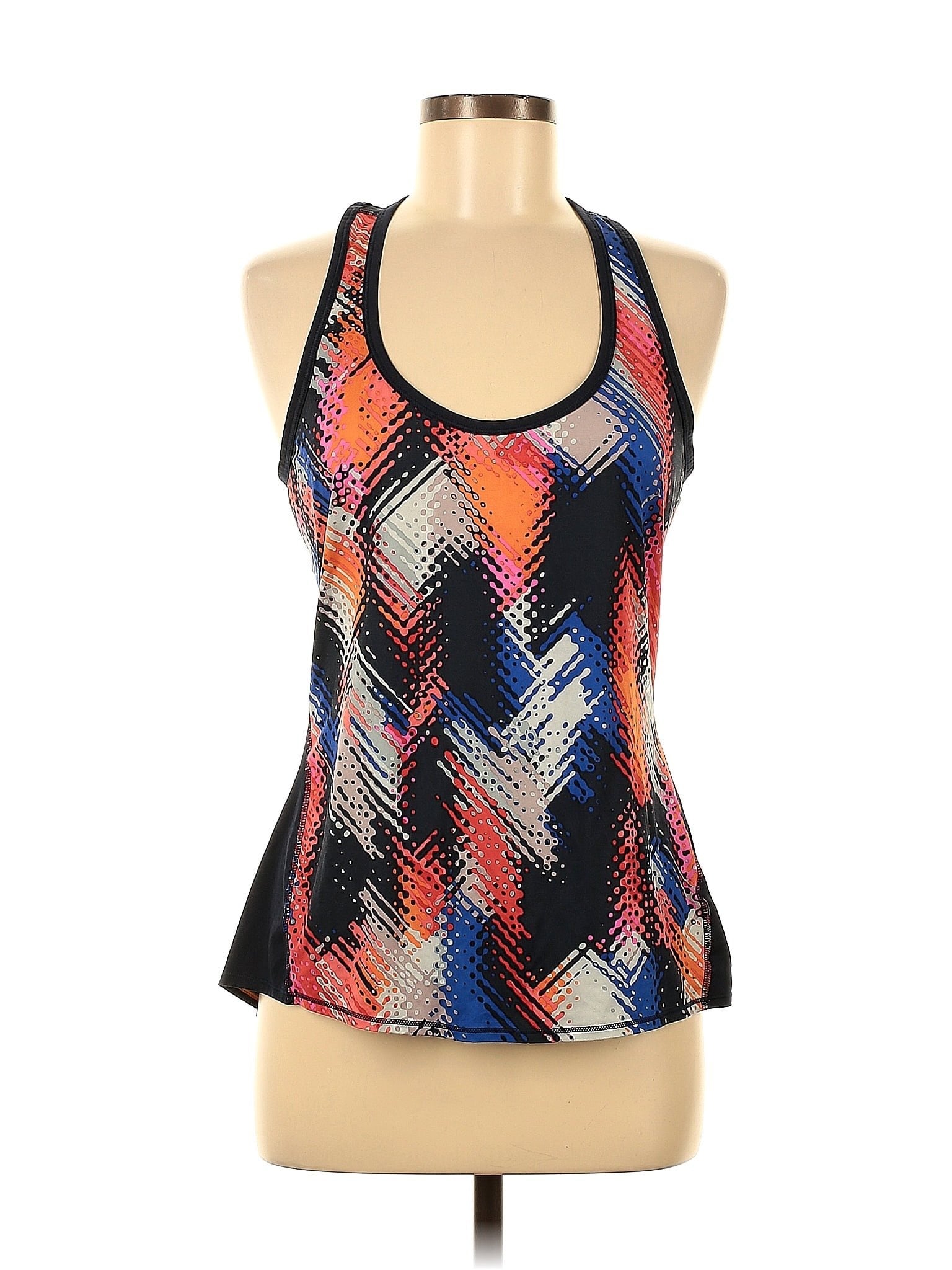 Athleta Navy, Orange & Purple Print Women's Workout Tank Size M