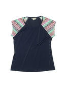 Athleta Women's Navy Cap Sleeve Workout Top Size L-1