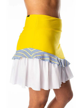 Swing Dish Yellow & WHite Ruffled Zella Golf Skort Size XL MSP$149 - 0