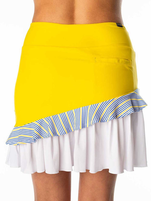 Swing Dish Yellow & WHite Ruffled Zella Golf Skort Size XL MSP$149