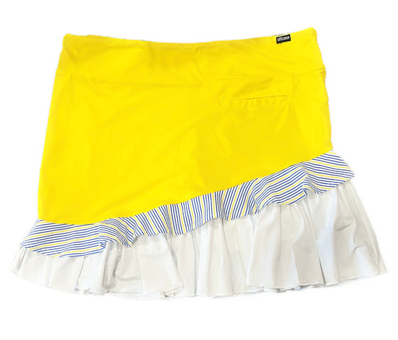 Swing Dish Yellow & WHite Ruffled Zella Golf Skort Size XL MSP$149