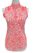 Tail White Label Women's Neon Coral Animal Print Sleeveless Golf Top Size XS-1