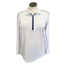 San Soleil Women's White Golf Sun Shirt w/ Navy Trim Size XL MSP$91-1