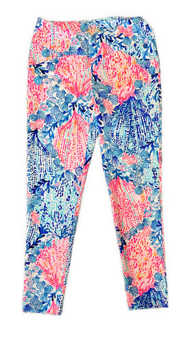 Lilly Pulitzer Luxletic Pink & Blue Sea Print Golf Pant Size 2 MSP$138