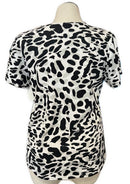 Tail White Black Animal Print Short Sleeve Activewear Top Size XL MSP$75-2