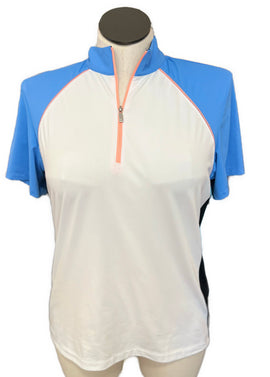 Tail Women's Color Black Short Sleeve Zip Mock Golf Top Size XL MSP$95