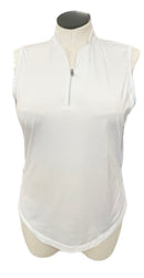 Tail White Label Women's White Sleeveless Golf top w/ Scallop Neckline Size XL MSP$90-1