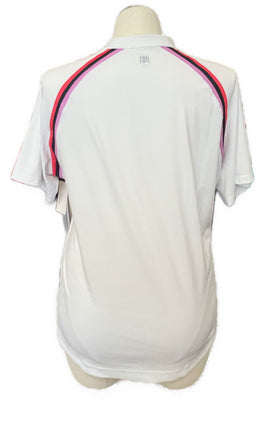Tail Women's White Ribbed Short Sleeve Golf top w/ Color Accents Size XL MSp$100 - 0
