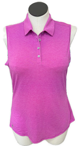 Adidas Women's Fuchsia Heather Sleeveless Golf Polo Size XL MSP$60