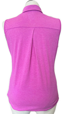 Adidas Women's Fuchsia Heather Sleeveless Golf Polo Size XL MSP$60 - 0