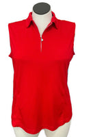 Daily Sports Red Zip Sleeveless Golf Polo Size XXL MSP$75-1