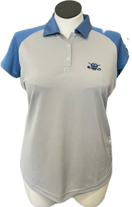 Women's Tattoo Golf Gray & Blue Color Block Golf Polo Size XL MSP$70