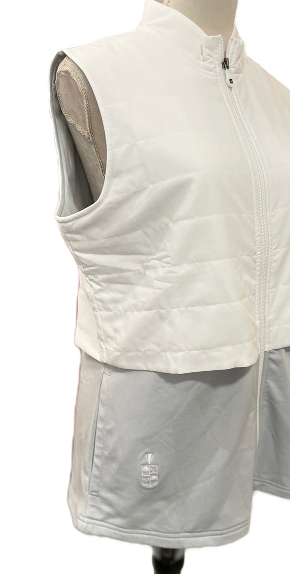 New Footjoy Women's White Layered Insulated Golf Vest MSP$176
