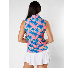 New Sunday Swagger Sleeveless Women's Golf Polo - Sunset Blvd - 0