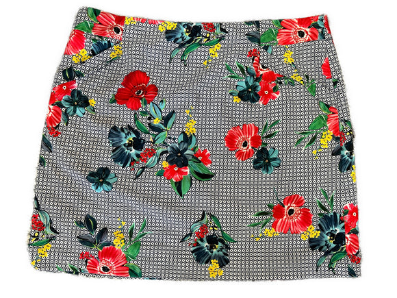 EP Pro Navy & White Print with Red Flowers Golf Skort Size XL MSP$86