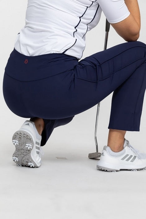 New Kinona Sport Smooth Your Waist Navy Golf Crop Pants MSP$129