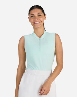 New Bad Birdie Women's Blade Sleeveless Golf Polo - Minty Fresh
