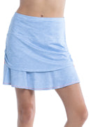 New Lucky in Love Chambray Ruched Tier Skort Size L MSP$92-1