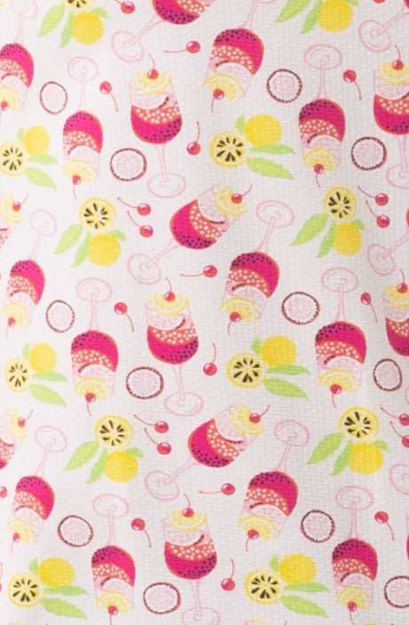 New SanSoleil Ladies SOLTEK Lux L/S Print Zip Mock Golf Sun Shirt - Spritz MSP$105