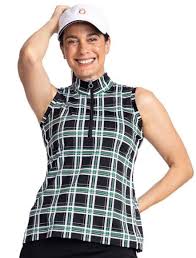 New Kinona Tartan Plaid Women's Sleeveless Golf Top MSP$114