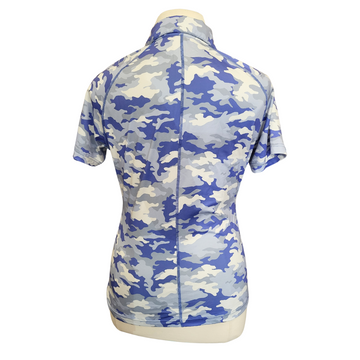Taylor Jordan Periwinkle & Blue Cameo Print Women's Golf Polo Size XL MSP$82 - 0