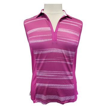 Callaway Magenta w/ White Stripes Women's Sleeveless Golf Top Size XL MSP$65