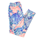 Lilly Pulitzer Luxletic Pink & Blue Sea Print Golf Pant Size 2 MSP$138-3
