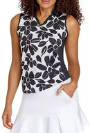 Tail Black & White Women's Floret Sleeveless Golf Top Size M MSP$83-1
